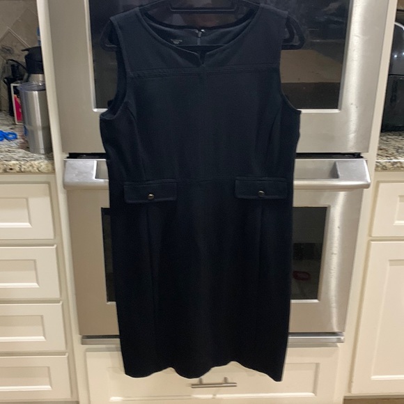 Talbots size large petite classic black dress rayon/nylon/spandex fabric. See - Picture 6 of 16